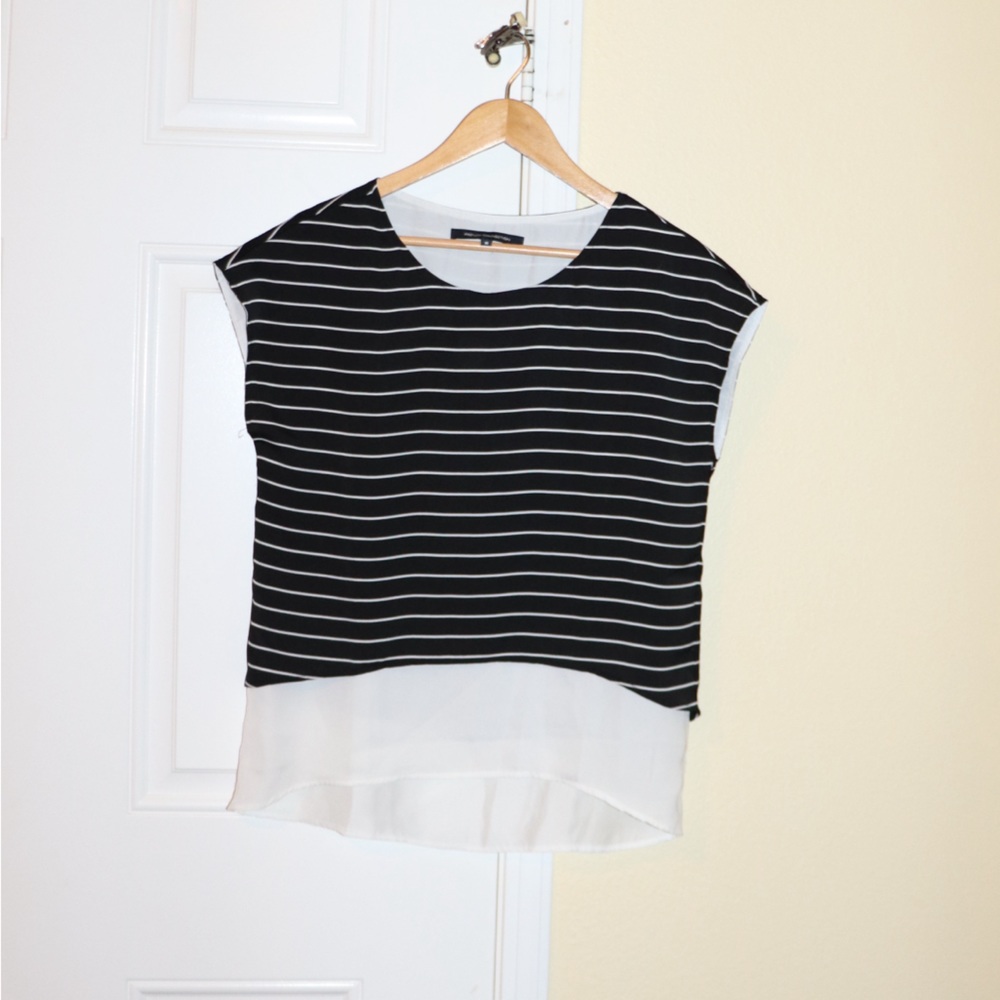 French connection horizontal stripes black and white Size 8